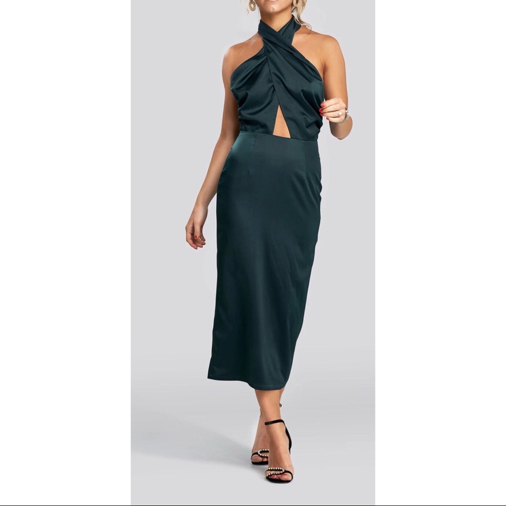 Sanne Alexandra Sweden Black Tie Dress Green Med